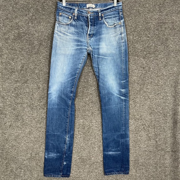 Taylor Stitch Selvedge Jeans Mens Size 31x35 Blue‎ Wash READ NEED REPAIR - Picture 1 of 16